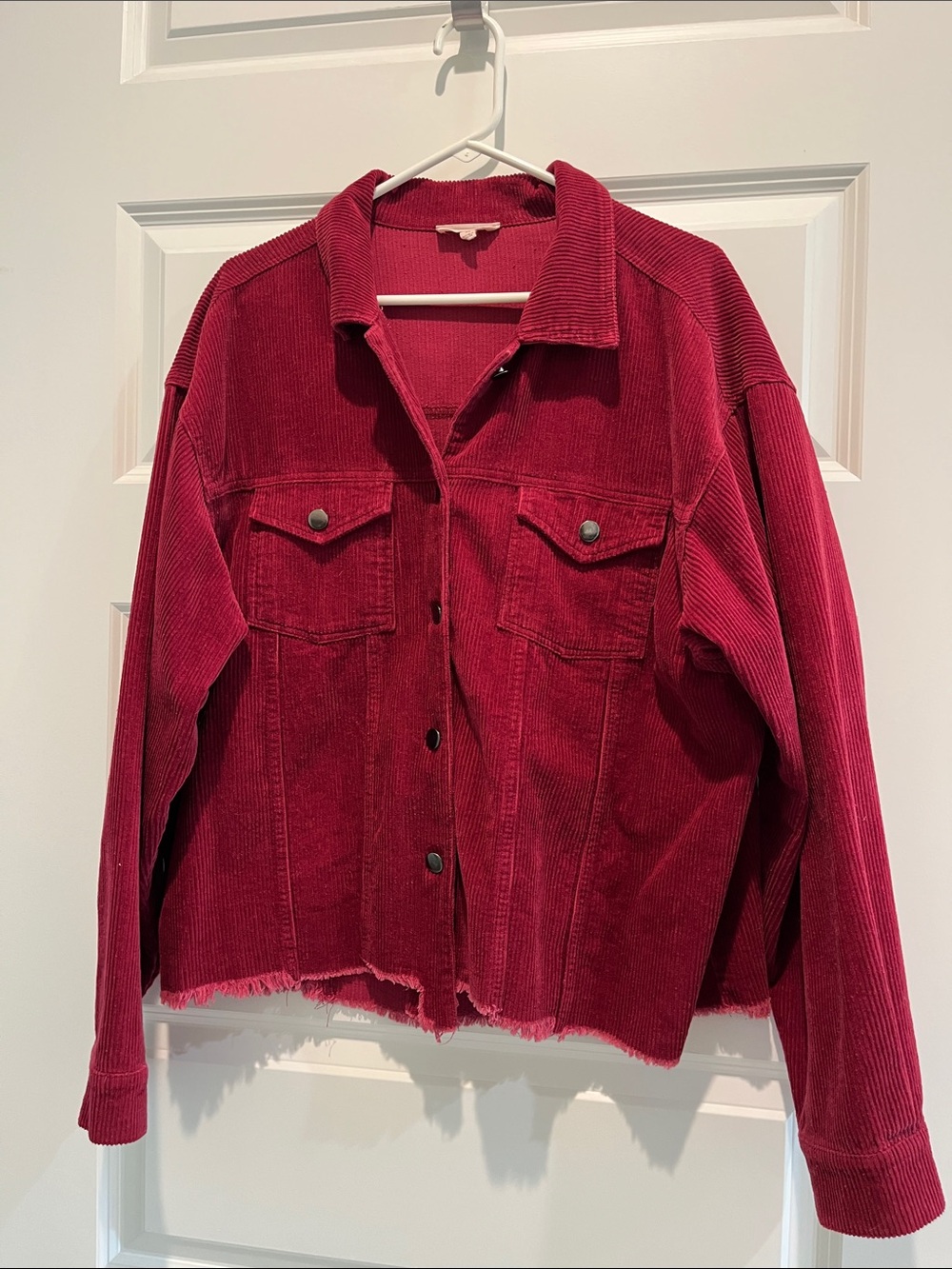 Burgundy, red corduroy jacket